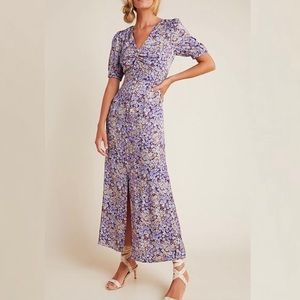 By Anthropologie Patricia Maxi Dress Purple Floral Size 6